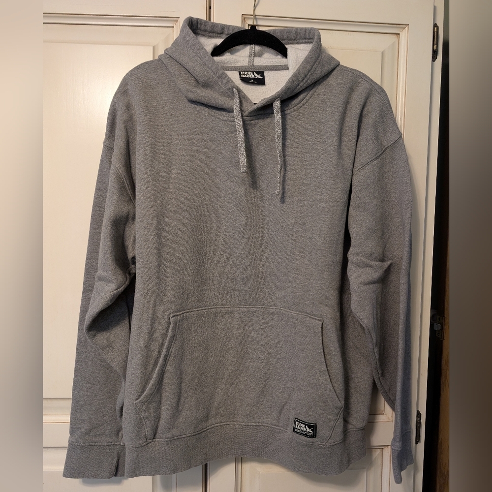 Eddie Bauer Men's Gray Hooded Sweatshirt